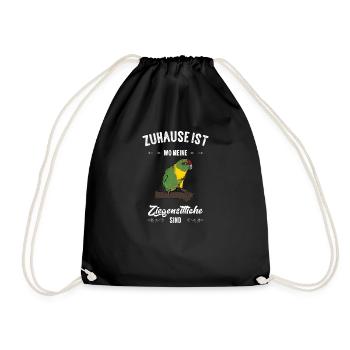 Ziegensittich I Laufsittich Motiv für Vogel Halter - Turnbeutel - Schwarz - Vorne
