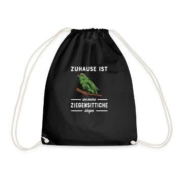 Ziegensittich I Laufsittich Motiv für Vogel Halter - Turnbeutel - Schwarz - Vorne
