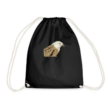 Red kite I bird of prey pickling motif for falconer - Drawstring Bag - black - Front