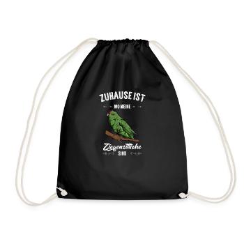 Ziegensittich I Laufsittich Motiv für Vogel Halter - Turnbeutel - Schwarz - Vorne