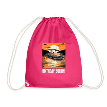 Pontoon Queen King Birthday Boatin Motorboat - Turnbeutel - Fuchsia - Vorne