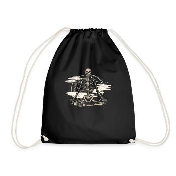 Méditer Squelette Lotus Yoga Moon Balance Joke - Sac de sport léger - noir - Devant