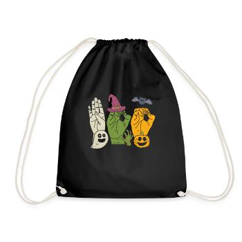 Boo Hands American Sign Language Pride ASL - Drawstring Bag - black - Front