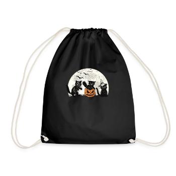 Kürbis Mumie Zombie Monster Schwarze Katzen - Turnbeutel - Schwarz - Vorne