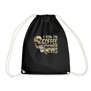 I run on coffee and horror movies Funnier - Drawstring Bag - black - Front