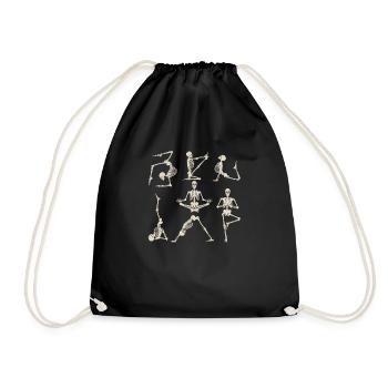 Yoga Squelettes Asana Namaste Méditation Drôle - Sac de sport léger - noir - Devant