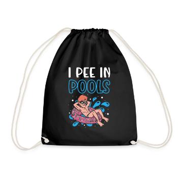 Ich Pinkle In Pools Lustige Schwimmhumor - Turnbeutel - Schwarz - Vorne