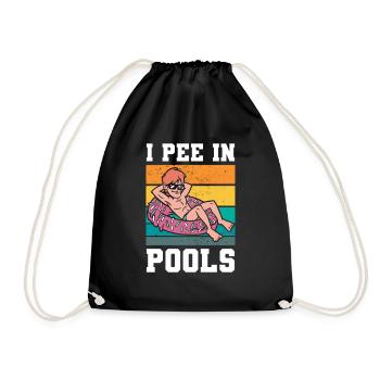 Ich Pinkle In Pools Lustige Pool -Begleiters - Turnbeutel - Schwarz - Vorne