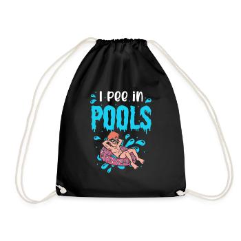 Lustiger Pool -Begleiter, Pinke Ich In Pools - Turnbeutel - Schwarz - Vorne
