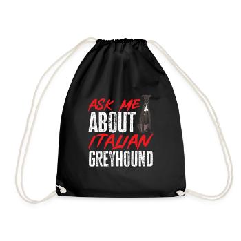 Italian Greyhound Greyhound Dogs - Drawstring Bag - black - Front