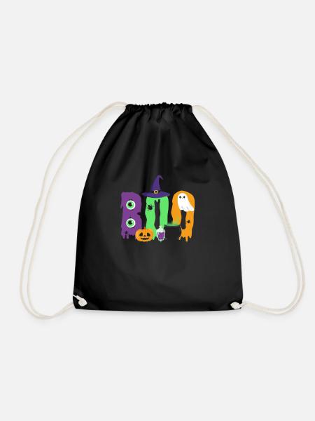 Boo Halloween Araignée Fantôme Pumkin Sorcière Zombie - Sac de sport léger - noir