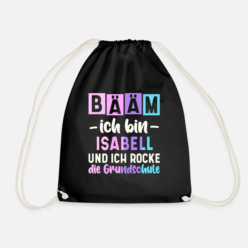 Name Isabell Geschenk Grundschule - Turnbeutel - Schwarz