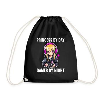 Gaming Console PC Gamer Girl Gamer Girl - Drawstring Bag - black - Front