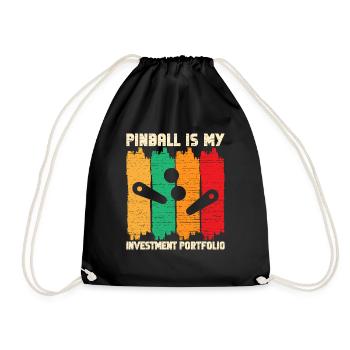 Pinball Is My Investment Portfolio Retro Pinball - Drawstring Bag - black - Front