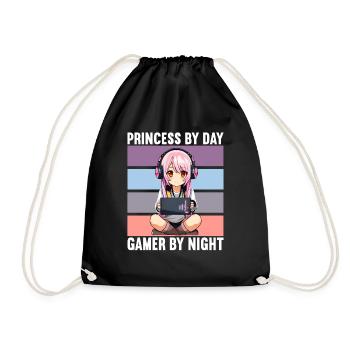 Gaming Console PC Gamer Girl Gamer Girl - Drawstring Bag - black - Front