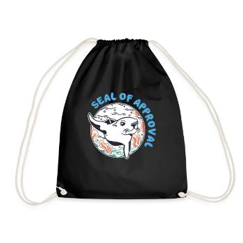 Seal Of Approval Funny - Drawstring Bag - black - Front