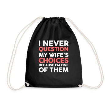 Ne remets jamais en question les choix de ma femme Mari - Sac de sport léger - noir - Devant