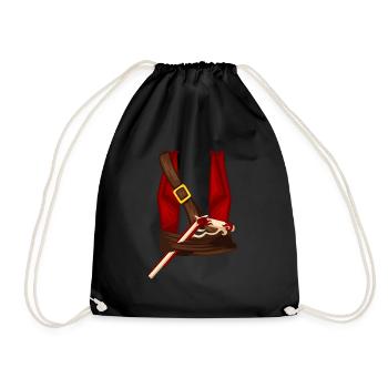 Pirate Halloween Carnival Masquerade Costume Party - Drawstring Bag - black - Front