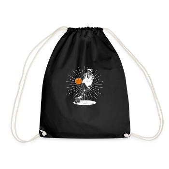 Funny Halloween Lover Skeleton Basketball - Drawstring Bag - black - Front