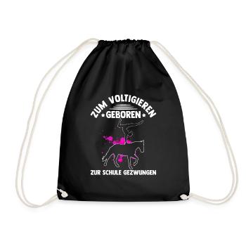 Voltigieren Reiten Pferd Spruch Reiter Reitverein - Turnbeutel - Schwarz - Vorne