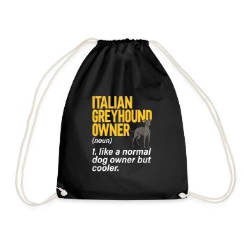 Lévrier italien Greyhound Chiens - Sac de sport léger - noir - Devant