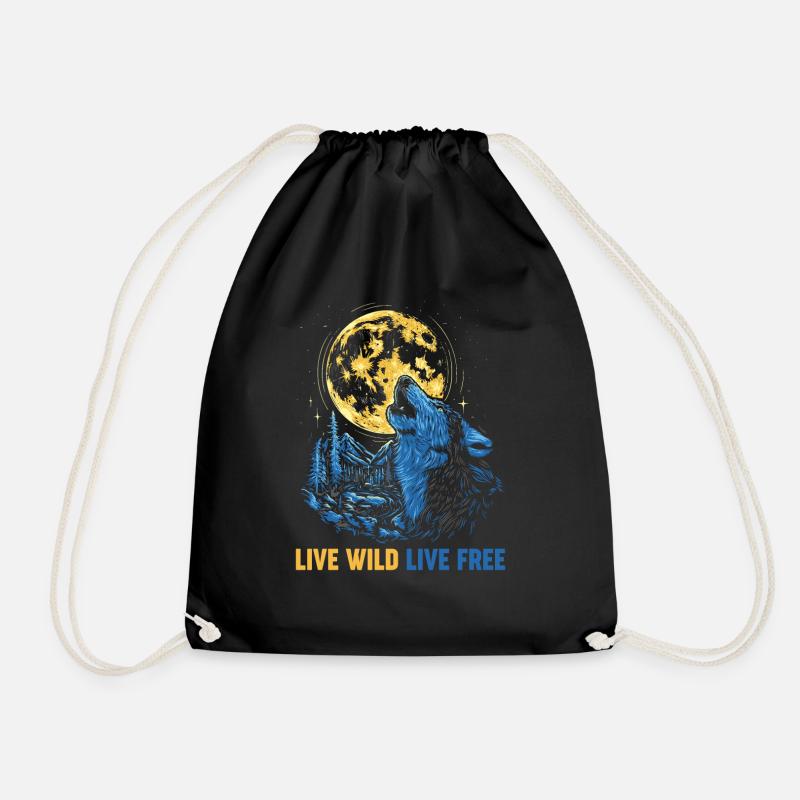 Howling Wolf Live Wild Live Kostenlos - Turnbeutel - Schwarz