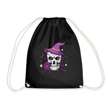 Souls Day Halloween Muertos Day Of Dead Sugar Bone - Drawstring Bag - black - Front