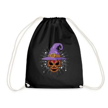 Tag der Hexenseelen Halloween Muertos Tag der Toten - Turnbeutel - Schwarz - Vorne
