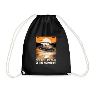 Funny Boat Captain First Rule Don't Fall Of The - Turnbeutel - Schwarz - Vorne