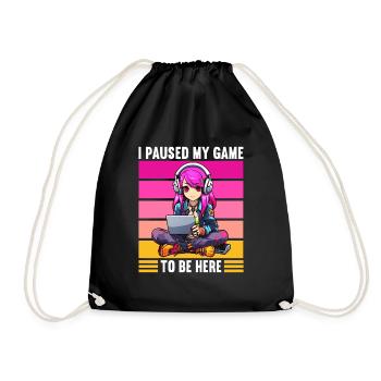 Gaming Konsole PC Zockerin Mädchen Gamer Girl - Turnbeutel - Schwarz - Vorne