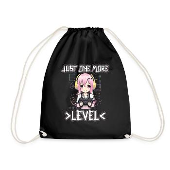 Gaming Konsole PC Zockerin Mädchen Gamer Girl - Turnbeutel - Schwarz - Vorne