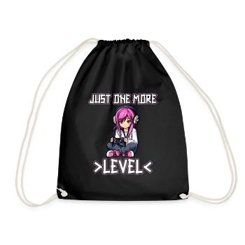 Gaming Konsole PC Zockerin Mädchen Gamer Girl - Turnbeutel - Schwarz - Vorne