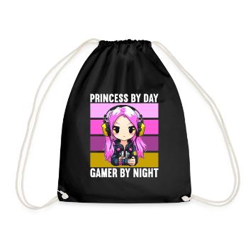 Gaming Console PC Gamer Girl Gamer Girl - Drawstring Bag - black - Front