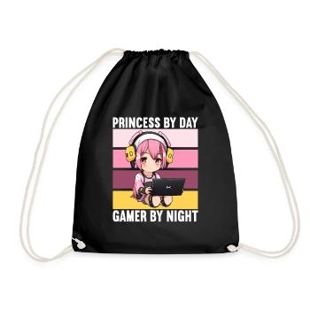 Gaming Console PC Gamer Girl Gamer Girl - Drawstring Bag - black - Front
