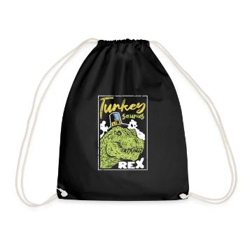Turquie Saurus T Rex Thanksgiving Day Pèlerin Dino - Sac de sport léger - noir - Devant