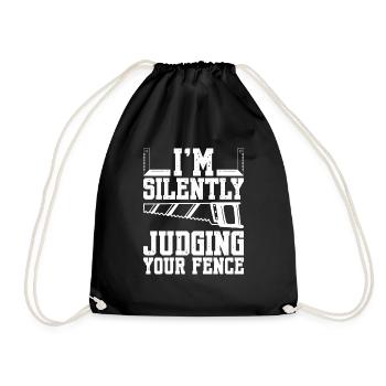 Je juge silencieusement votre charpentier de clôture - Sac de sport léger - noir - Devant
