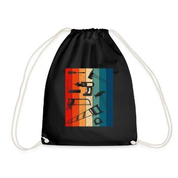 Outils de charpentier rétro - Sac de sport léger - noir - Devant