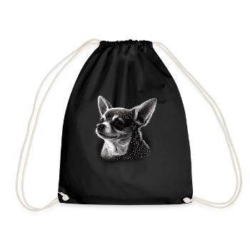Chihuahua | Puppy Mom Funny Dog Cute Beautiful - Drawstring Bag - black - Front