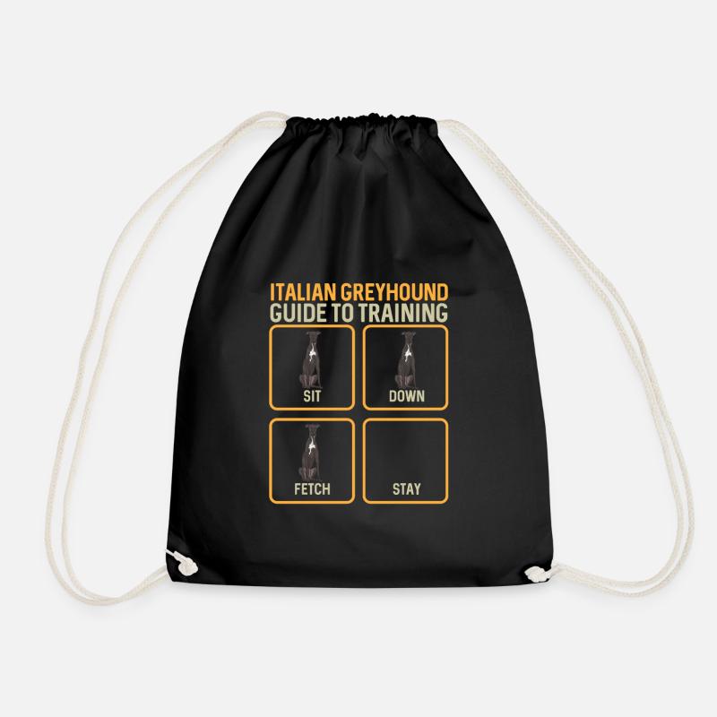 Italian Greyhound Greyhound Dogs - Drawstring Bag - black