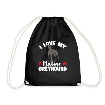 Italian Greyhound Greyhound Dogs - Drawstring Bag - black - Front
