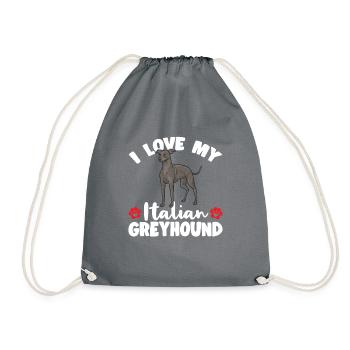 Lévrier italien Greyhound Chiens - Sac de sport léger - gris - Devant