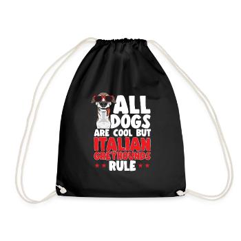 Italian Greyhound Greyhound Dogs - Drawstring Bag - black - Front