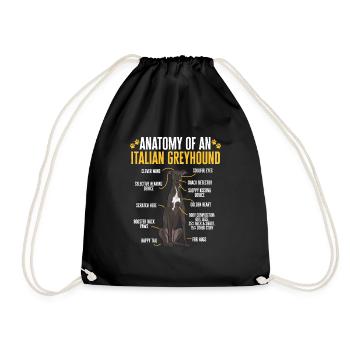 Italian Greyhound Greyhound Dogs - Drawstring Bag - black - Front