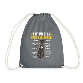 Italian Greyhound Greyhound Dogs - Drawstring Bag - grey - Front