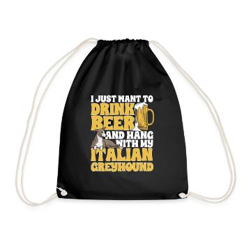 Italian Greyhound Greyhound Dogs - Drawstring Bag - black - Front
