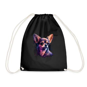 Chihuahua | Puppy Mom Funny Dog Cute Beautiful - Drawstring Bag - black - Front