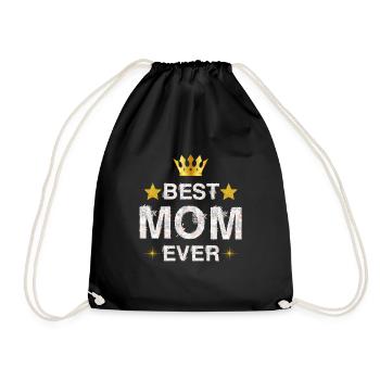 FLOWER BEST MOM EVER - HAPPY MOTHER'S DAY - Drawstring Bag - black - Front