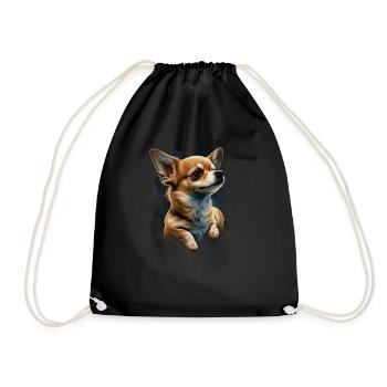 Chihuahua | Puppy Mom Funny Dog Cute Beautiful - Drawstring Bag - black - Front