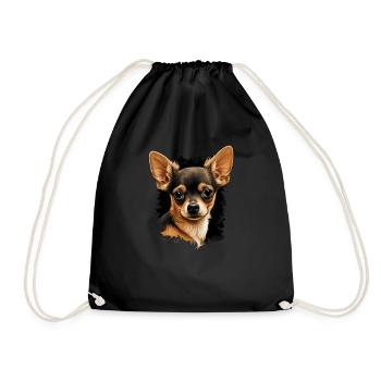 Chihuahua | Puppy Mom Funny Dog Cute Beautiful - Drawstring Bag - black - Front