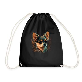 Chihuahua | Puppy Mom Funny Dog Cute Beautiful - Drawstring Bag - black - Front